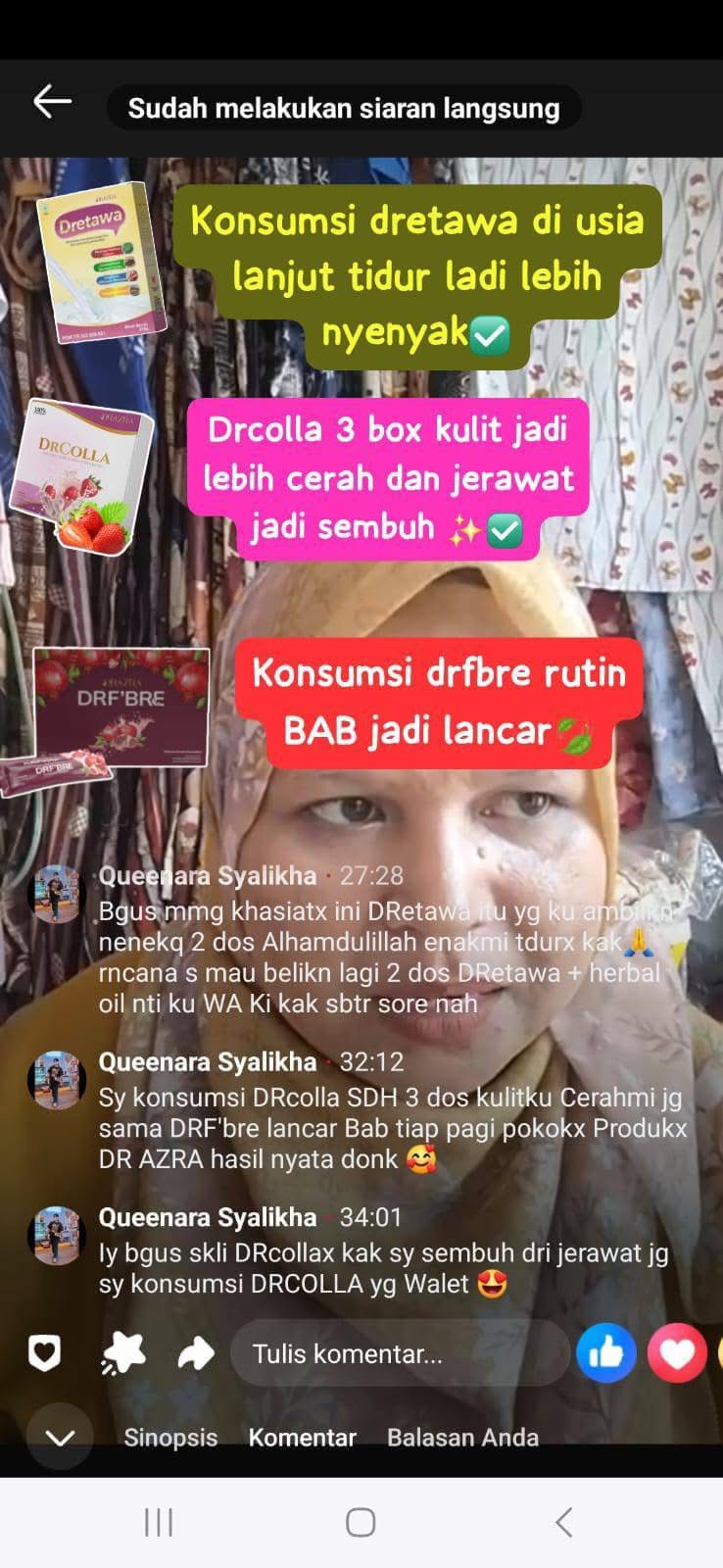 Testimoni pengguna Dretawa, DRCOLLA dan DRF'BRE