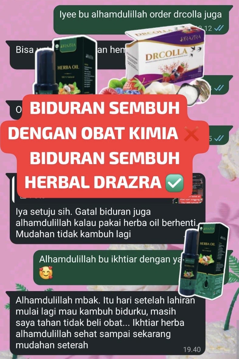 Dokumentasi testimoni pelanggan Herba Oil DRAZRA
